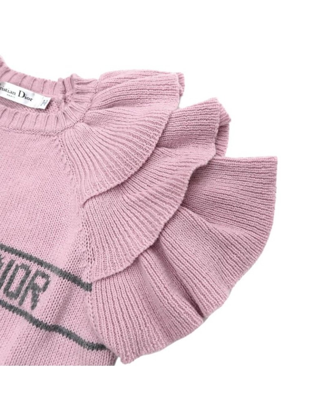 Dior Short Sleeve Knit Ruffles 36 Sizes Pink 344 S13 Bm003 Cashmere - Picture 5 of 10